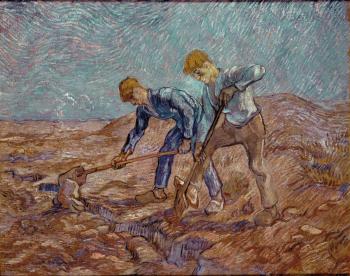 Vincent Van Gogh : Two Diggers(after Millet)